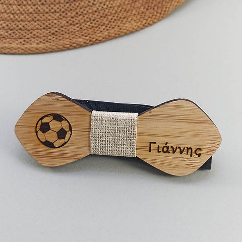 Βρεφικό - Παιδικό ξύλινο παπιγιόν με όνομα | Ρόμβος