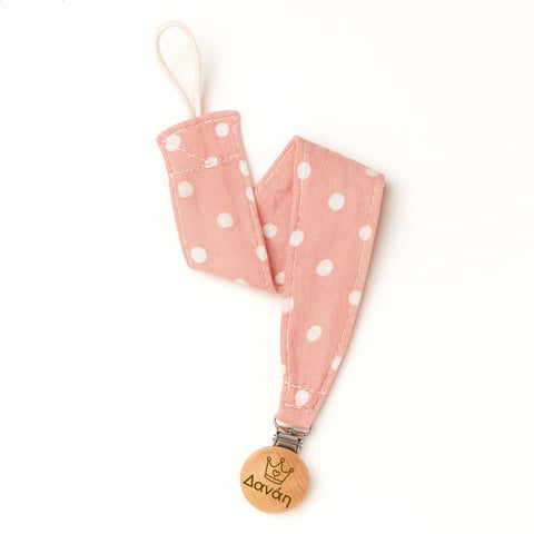 Κλιπ πιπίλας υφασμάτινο με όνομα | Ροζ