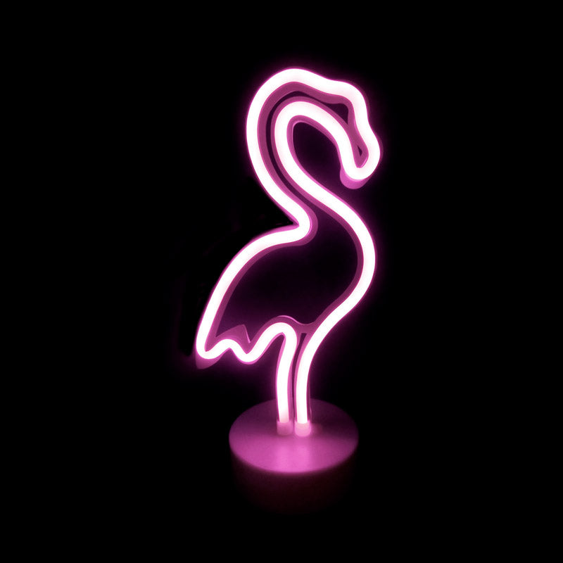 Aca Διακοσμητικό Φωτιστικό Φλαμίνγκο με Neon Led (3xAA)/USB FairyGift.gr ACA Apostolidis