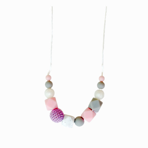 Μασητικό κολιέ οδοντοφυΐας - θηλασμού σιλικόνης Μωβ