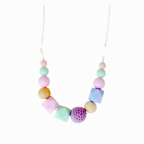 Μασητικό κολιέ οδοντοφυΐας - θηλασμού σιλικόνης Πολύχρωμο