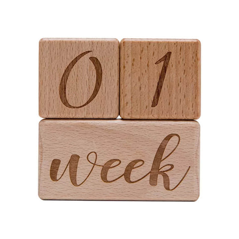 Αναμνηστικά - Milestone ξύλινα κυβάκια φωτογράφισης ανάπτυξης βρέφους