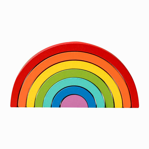 Ξύλινο παιχνίδι στοίβαξης - ισορροπίας ουράνιο τόξο