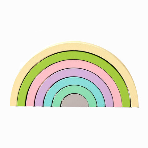 Ξύλινο παιχνίδι στοίβαξης - ισορροπίας ουράνιο τόξο