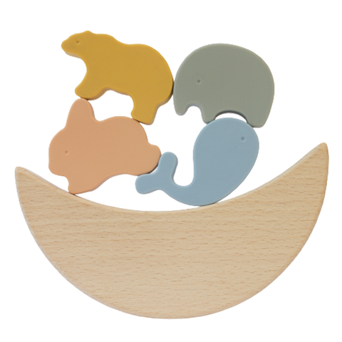 Ξύλινο παιχνίδι ισορροπίας με ζωάκια σιλικόνης