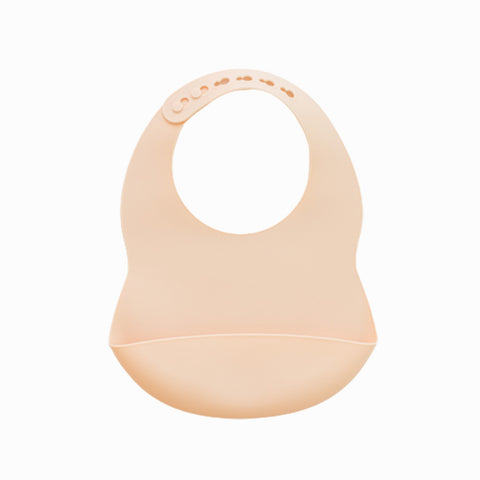 Σαλιάρα σιλικόνης με τσεπάκι Ροδακινί