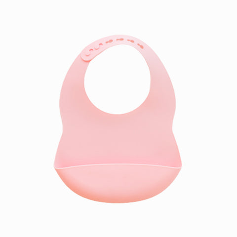 Σαλιάρα σιλικόνης με τσεπάκι Ροζ