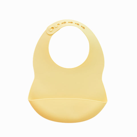 Σαλιάρα σιλικόνης με τσεπάκι Κίτρινη