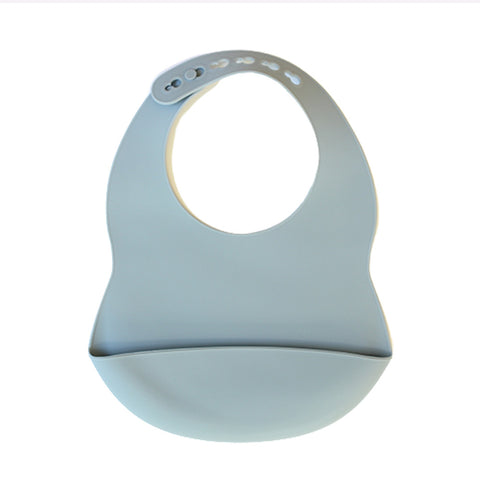 Σαλιάρα σιλικόνης με τσεπάκι Παστέλ Μπλε