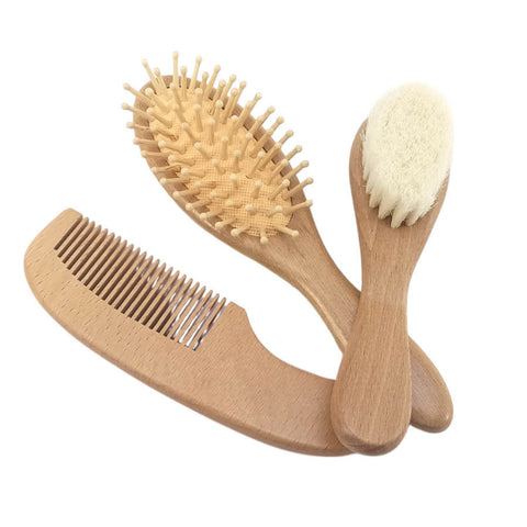 Βρεφικό σετ περιποίησης μωρού Βούρτσα - χτένα από φυσική τρίχα