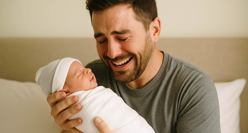 Νέος μπαμπάς με μωρό