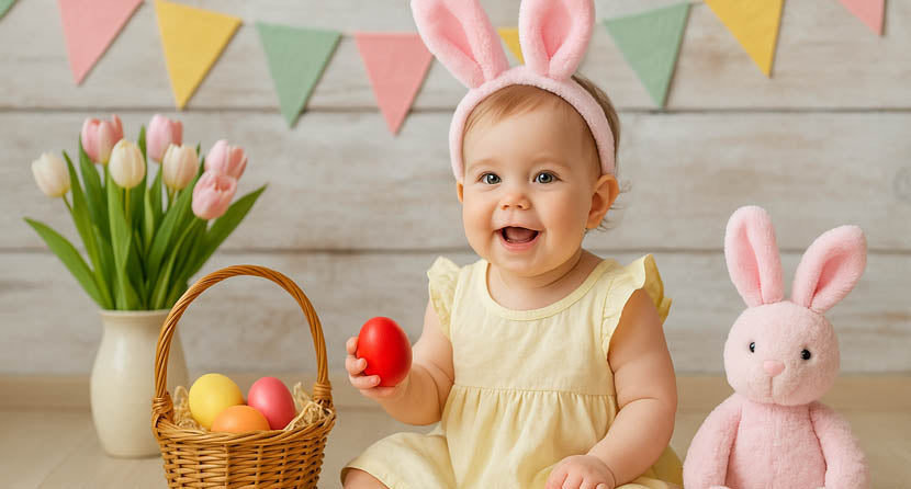 Μωρό κοριτσάκι με πασχαλινά