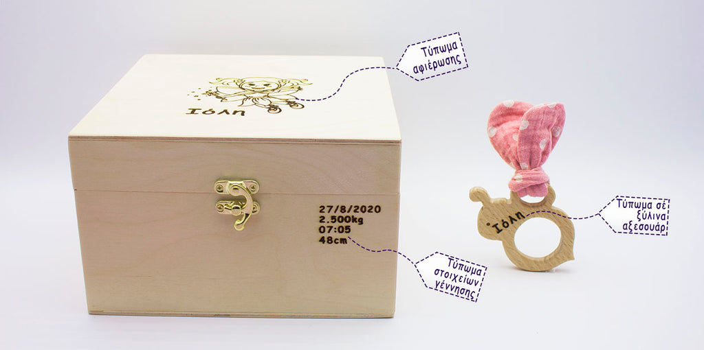 Κουτί δώρου Gift Box με δυνατότητα εκτύπωσης αφιέρωσης και στοιχείων γέννησης επάνω στο κουτί