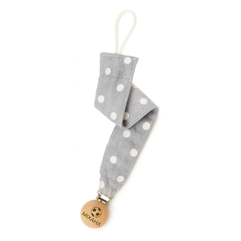 Κλιπ πιπίλας υφασμάτινο με όνομα | Γκρι