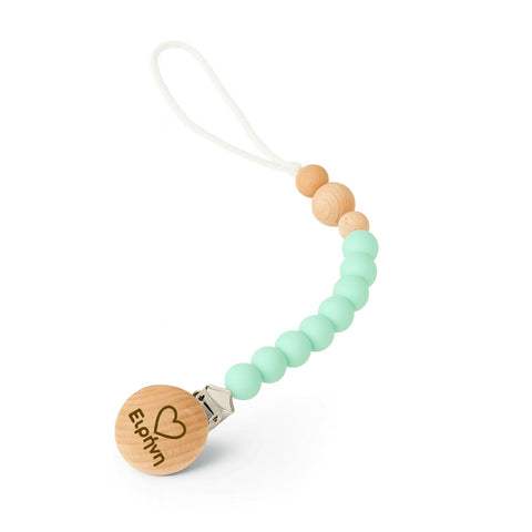 Κλιπ πιπίλας σιλικόνης με όνομα | Μέντα