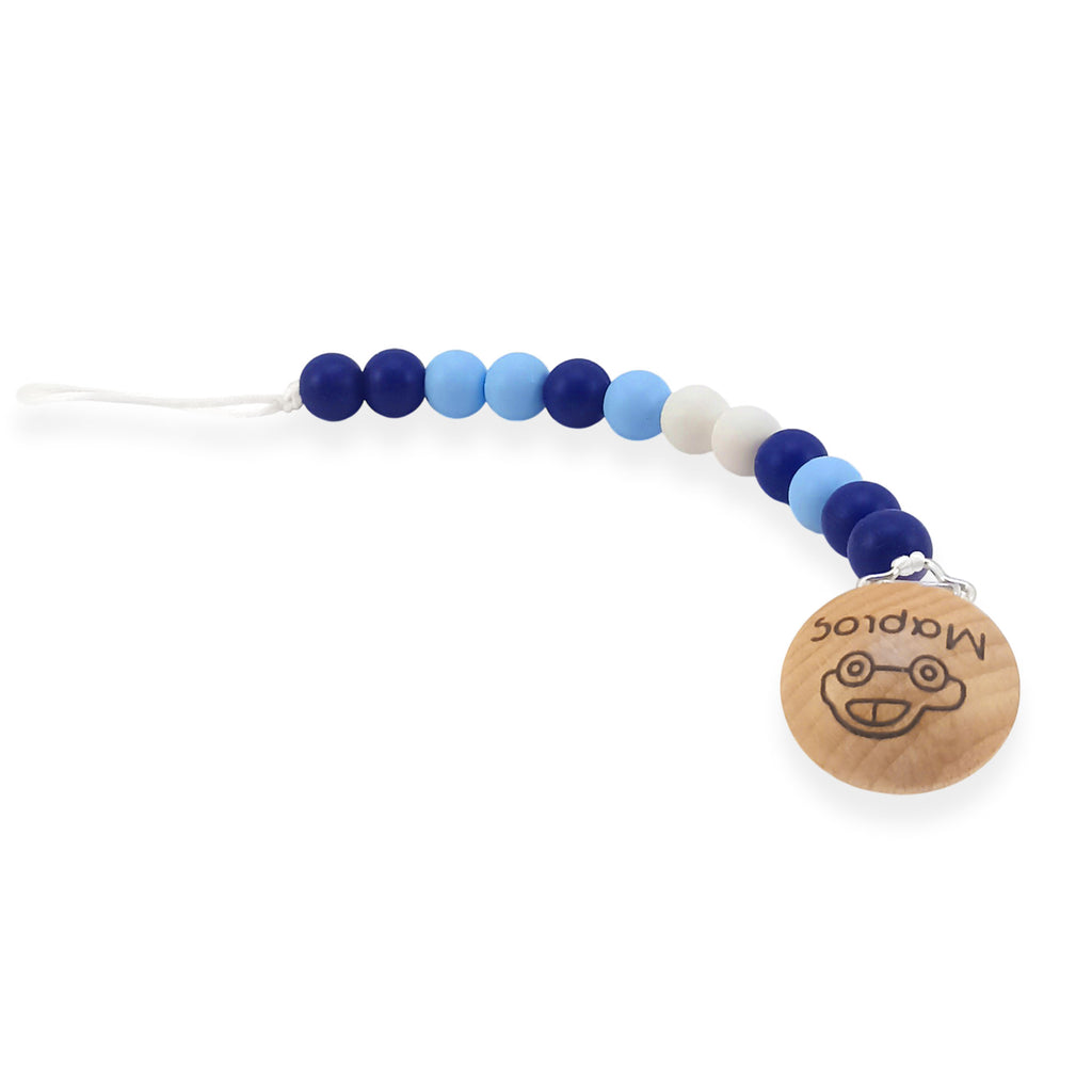 Κλιπ πιπίλας σιλικόνης με όνομα, μασητικό BPA free – Ocean Wave – FairyGift