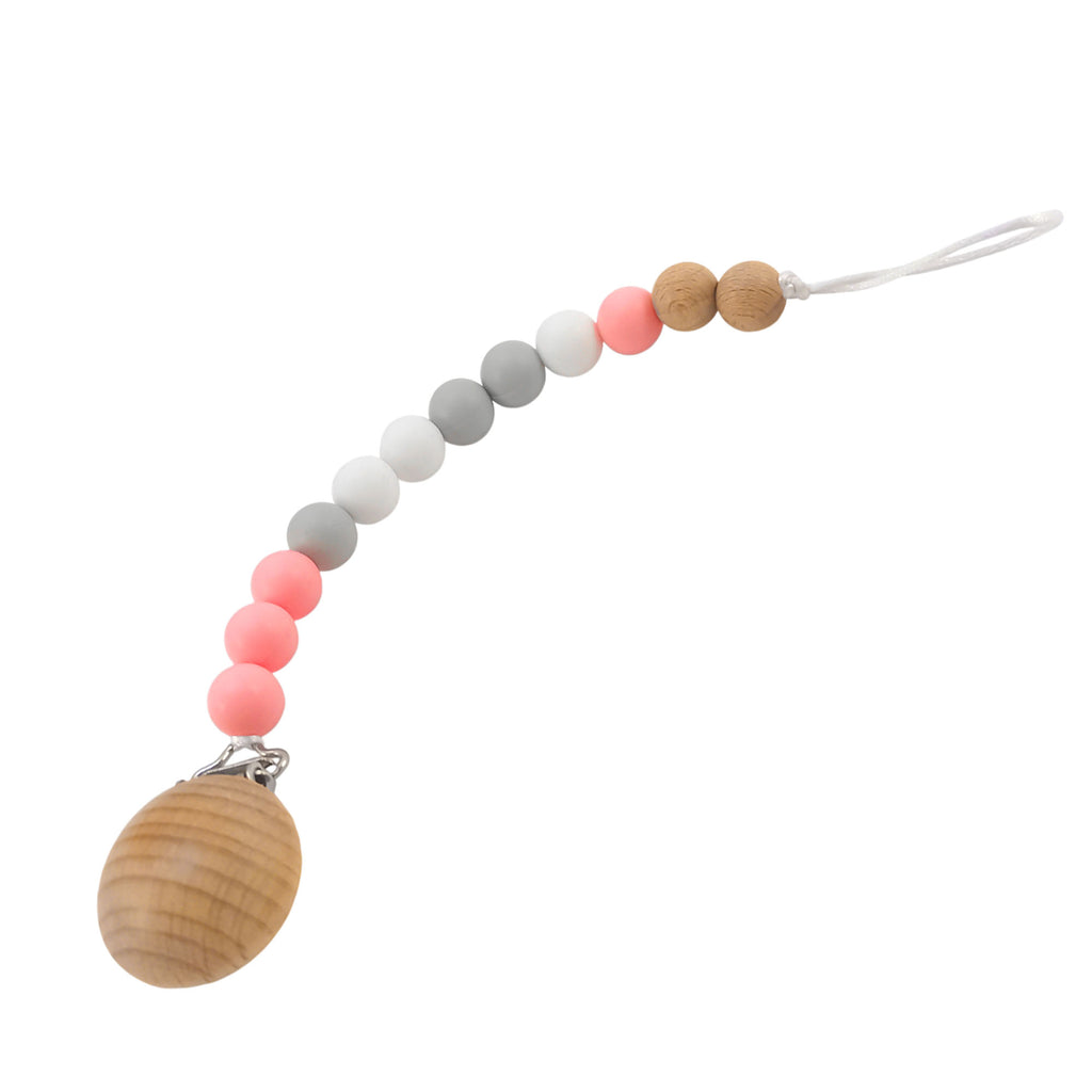 Κλιπ πιπίλας σιλικόνης με όνομα, μασητικό BPA free – Pebble Blossom – FairyGift