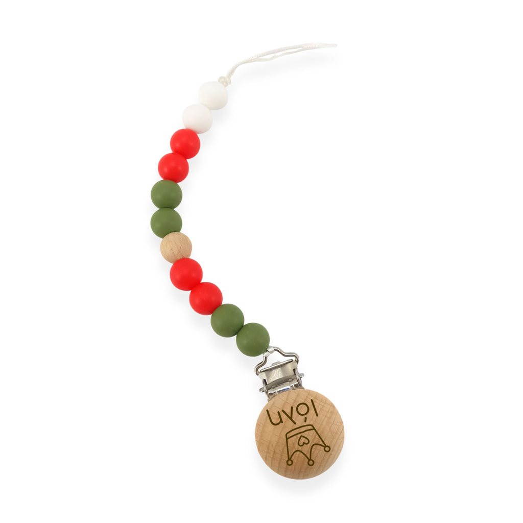 Κλιπ πιπίλας σιλικόνης με όνομα, μασητικό BPA free – Merry Christmas – FairyGift