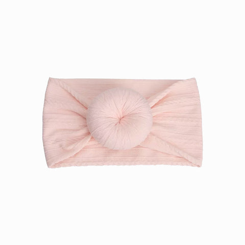 Κορδέλα μαλλιών για μωρά με κόμπο (Donut) Απαλό Ροζ