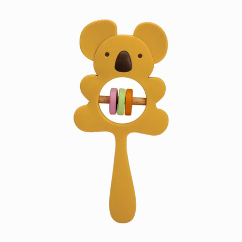 Κουδουνίστρα σιλικόνης για μωρά κοάλα Κίτρινη