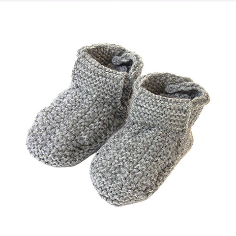 Βρεφικά παπούτσια αγκαλιάς πλεκτά Γκρί