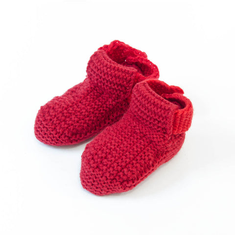 Βρεφικά παπούτσια αγκαλιάς πλεκτά Κόκκινο